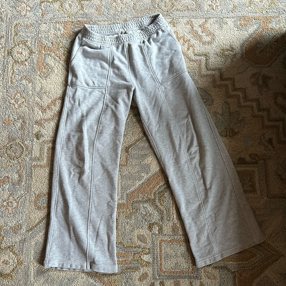 Aerie House Party Skater Wide Leg Sweatpants size Medium Gray